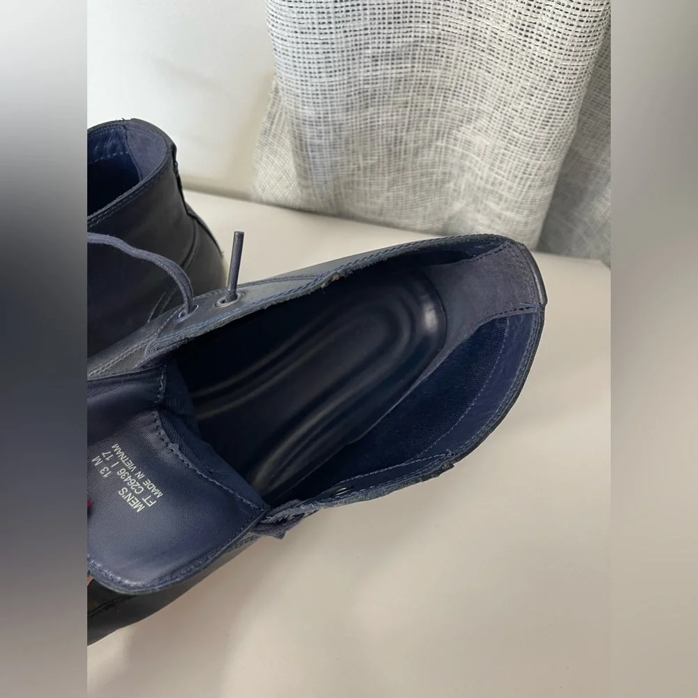 Cole Haan Men’s Grand Zero Navy Leather High Top Shoes Lace Up casual Size 13